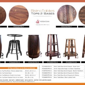 Bistro Tables Tops and Bases f19